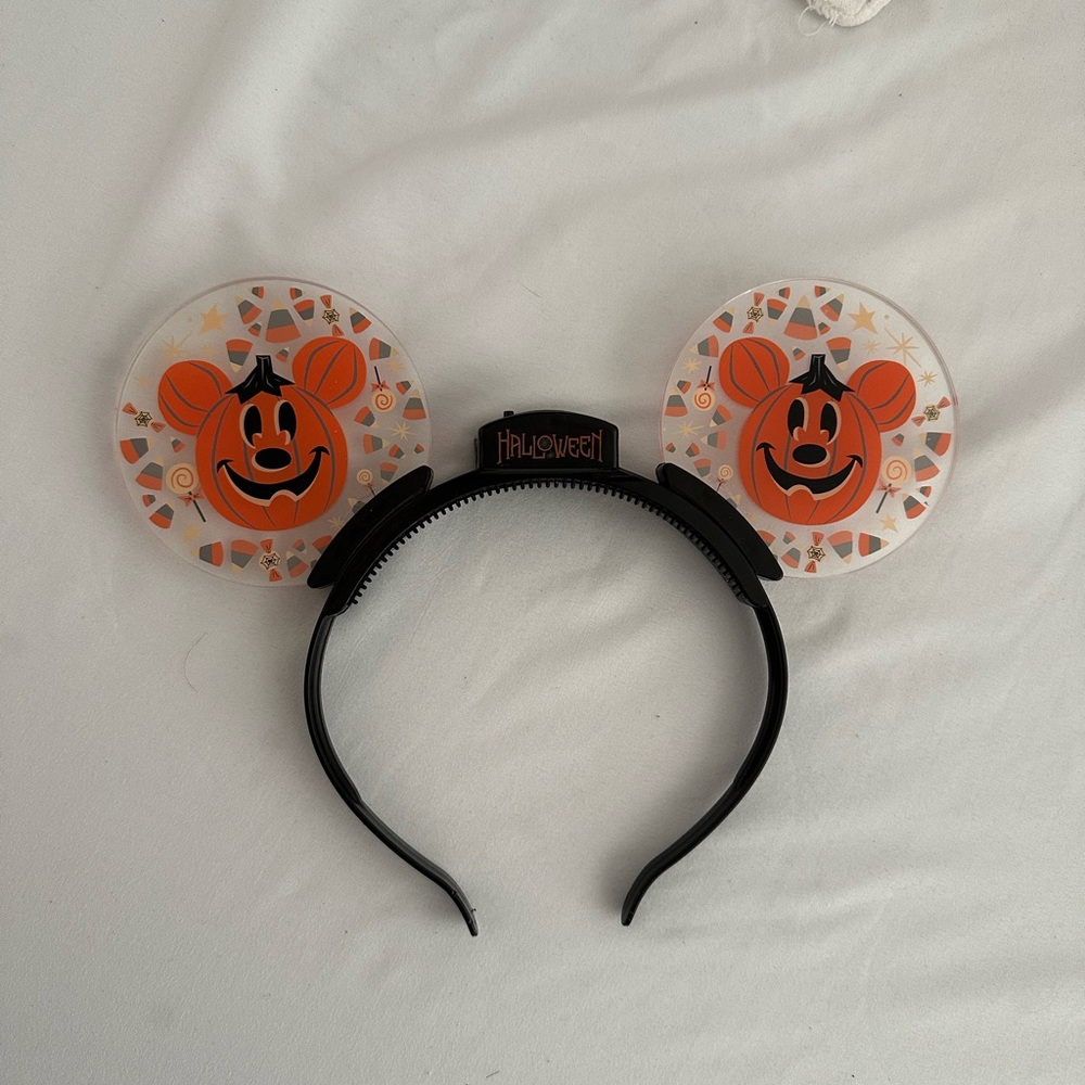 Disney Halloween Mickey Mouse Pumpkin Ears Headband - Orange and Black